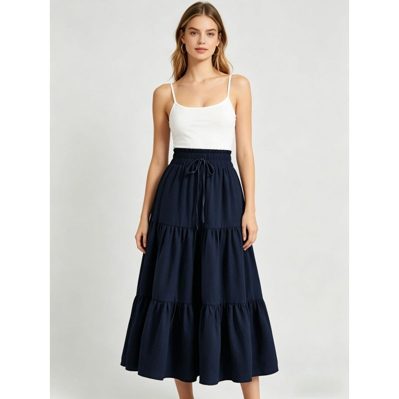 High-waisted A-line Skirt Bohemian-style Printed Flared Skirt by Ricaloux
