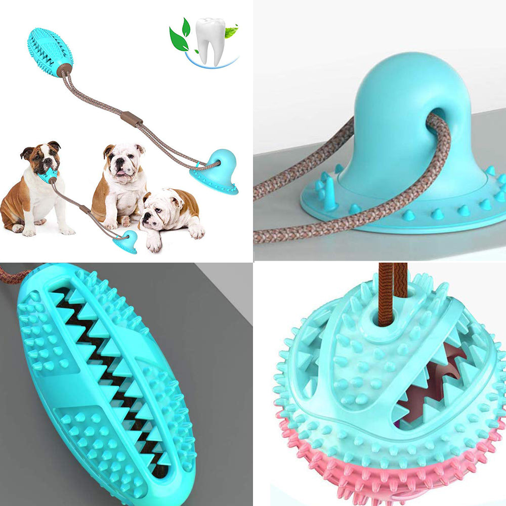 Dog Toys Silicon Suction Cup Tug Interactive Dog Ball Toy For Pet Chew Bite Tooth Cleaning Toothbrush Feeding Pet Supplies by Ricaloux