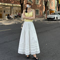 Slimming Lace-Patch Flared Skirt With Elastic Waist – Premium 0 | RICALOUX