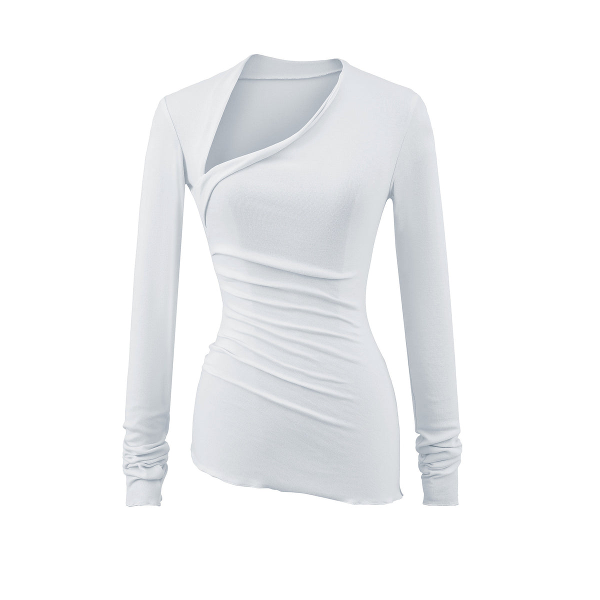 Womens Casual Solid-Color Long-Sleeve T-Shirt by Ricaloux