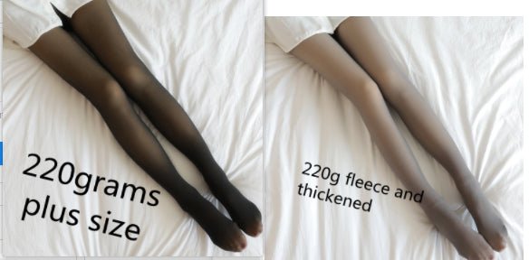 Fake Translucent Plus Size Leggings Fleece Lined Tights Fall And Winter Warm Fleece Pantyhose Women Fleece Lined Pantyhose Thermal Winter Tights - RICALOUX