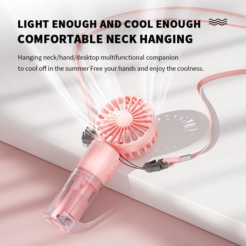 Portable Handheld Spray Fan 4-Speed Water Spray Mist Fan Summer Cooling Artifact USB Charging Summer Supplies Outdoor Mini Fan - RICALOUX