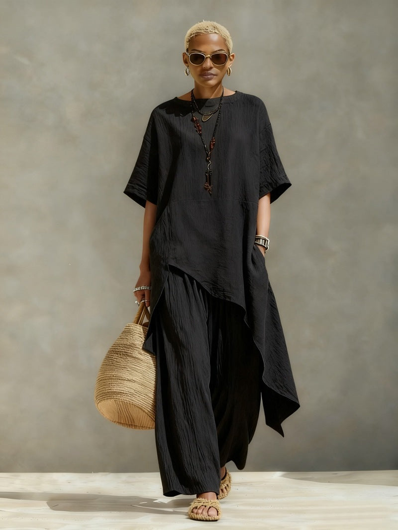 Irregular Loose-fitting Two-piece Pants Set – Premium 0 | RICALOUX