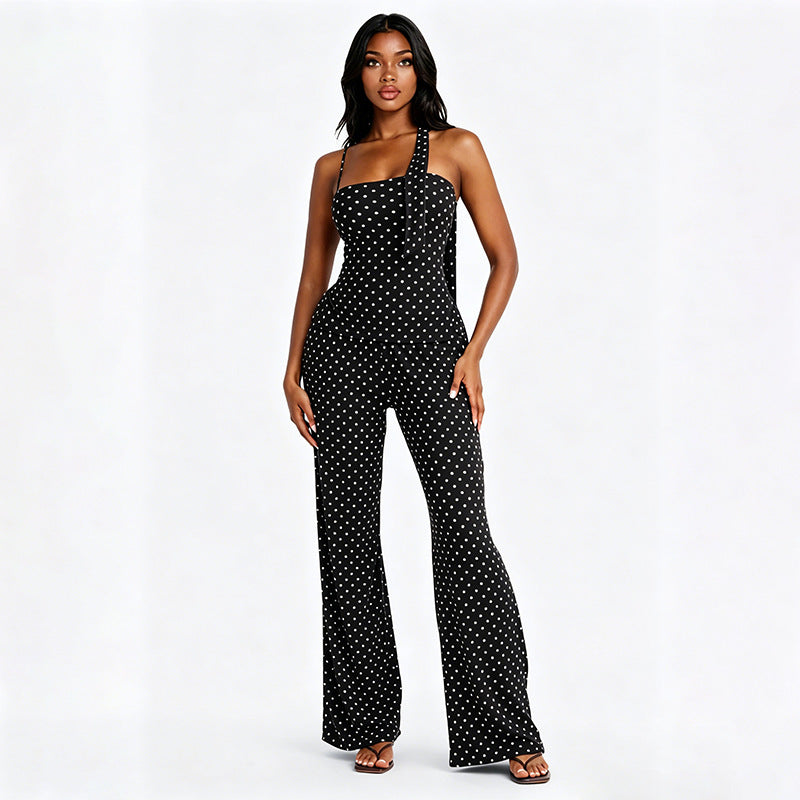 Womens Casual Printed Polka-dot Turtleneck And Slimming Outfit – Premium 0 | RICALOUX