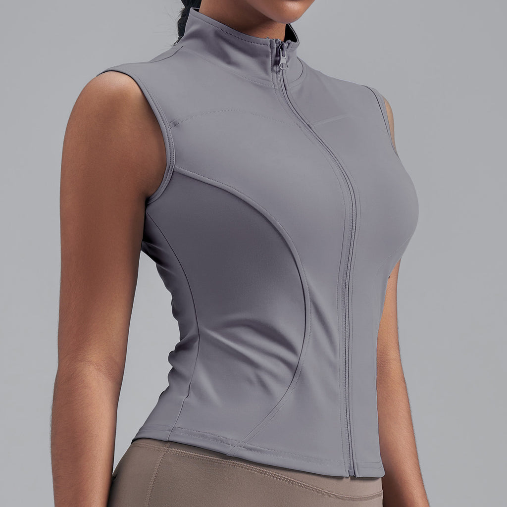 New Womens Stand-collar Sleeveless Jacket by Ricaloux