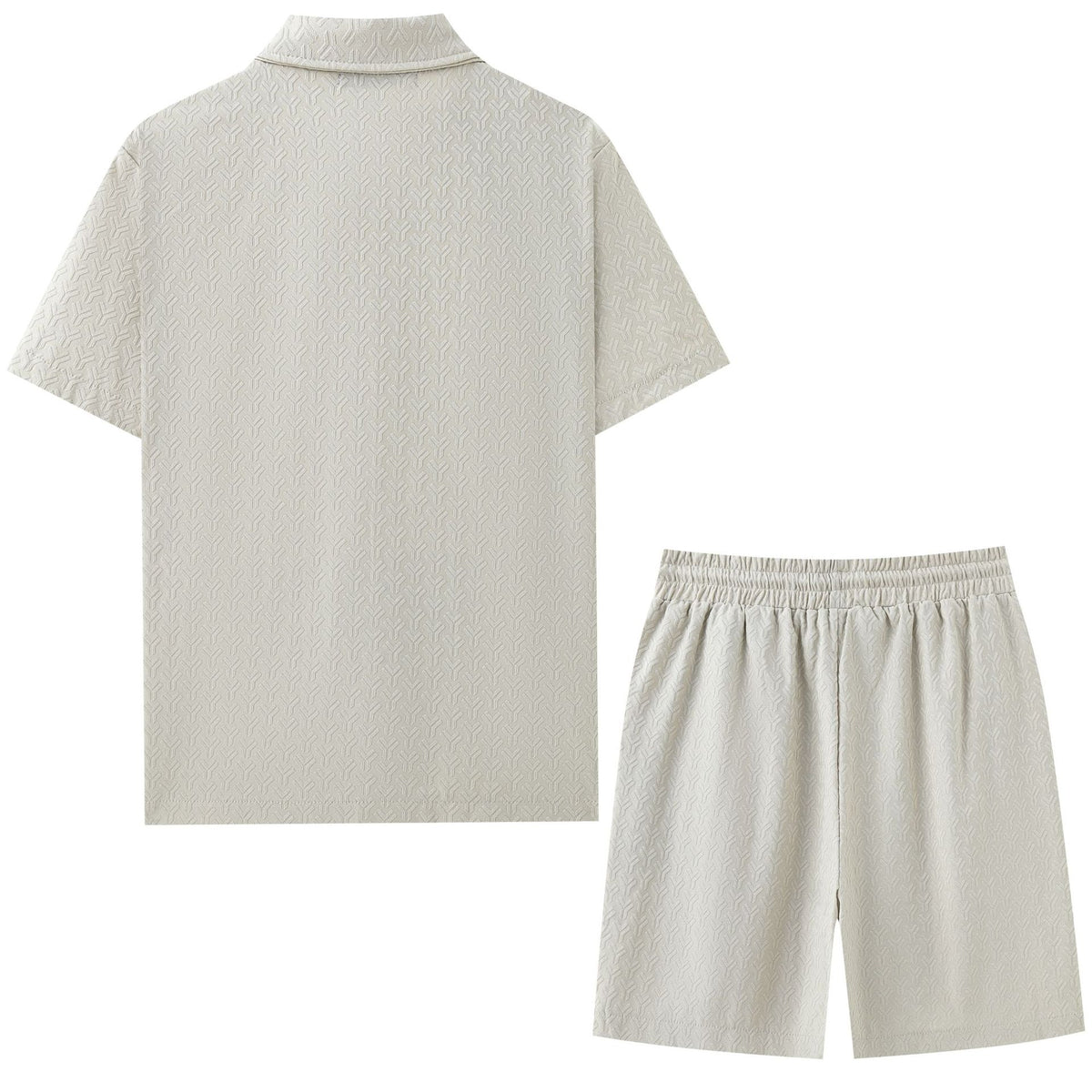 Versatile Apricot-colored Cuban-collar Short-sleeve Shirt And Shorts Two-piece Set – Premium 0 | RICALOUX
