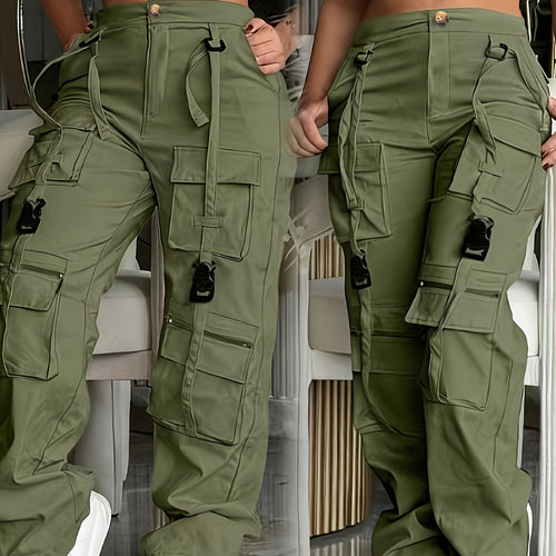 Casual Athletic Pants Featuring A Drawstring Dual Zippers And Multiple Pockets by Ricaloux