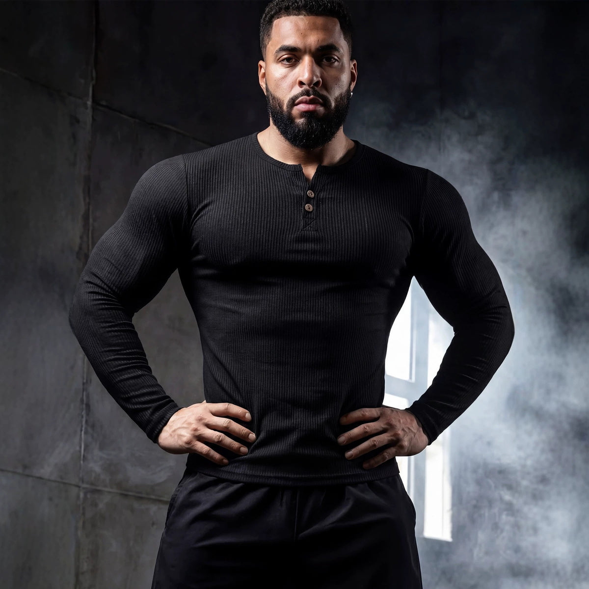 Muscle-fit Sporty-casual Half-button-down Long-sleeve – Premium 0 | RICALOUX
