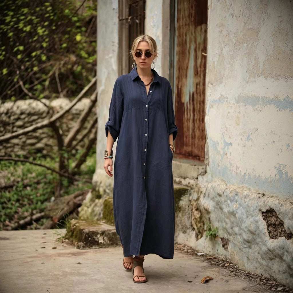 Elegant Simple Loose-fit Fashionable Long Dress – Premium 0 | RICALOUX