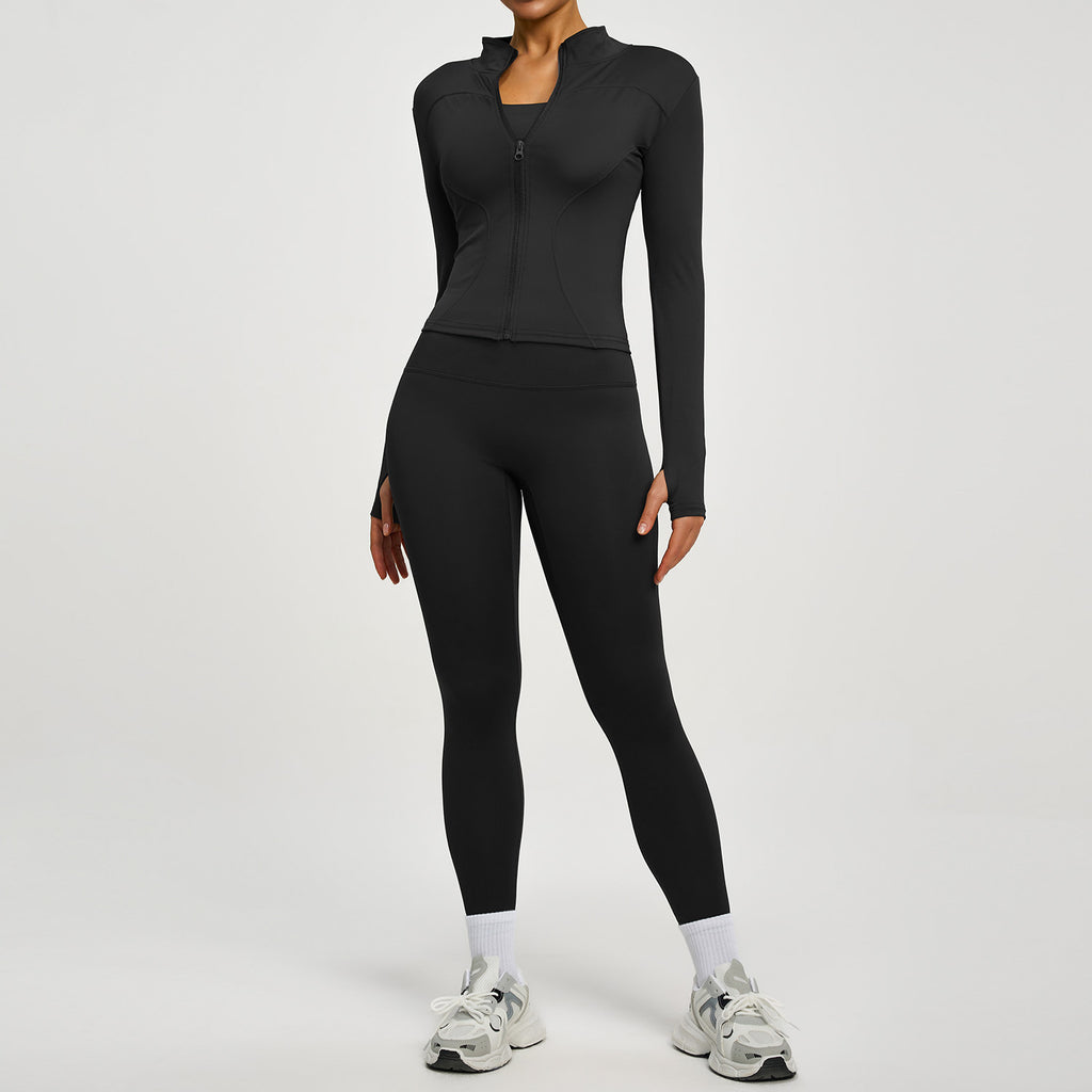 Fitness High-waist Butt-lifting Running Two-piece Set by Ricaloux