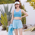 Gray Hooded Long-sleeve Hot Spring Resort Swimsuit by Ricaloux