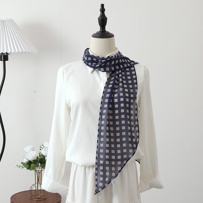 Vintage High-end Long Ribbon Silk Scarf Waist Accessory Fashionable Stripes – Premium 0 | RICALOUX