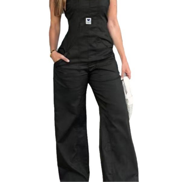 Spring Summer Strap-Style Zippered Simple Casual Fashionable Womens Jumpsuit – Premium 0 | RICALOUX