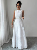 Sleeveless Top High-waisted A-line Elegant Long Skirt – Premium 0 | RICALOUX