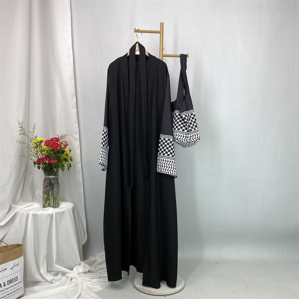 Elegant Patchwork Cardigan With A Handbag by Ricaloux