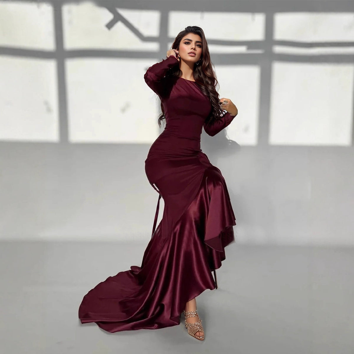 Womens Amazon-style Personality Long-sleeve Fishtail Dress – Premium 0 | RICALOUX