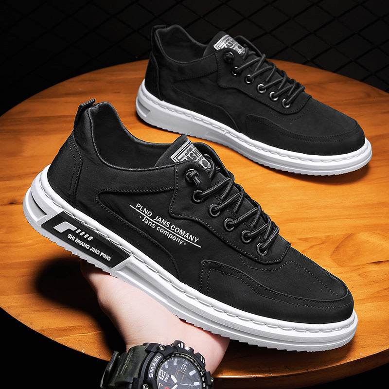 Men Sneakers Lace-up Letter Print Platform Canvas Shoes Sports by Ricaloux