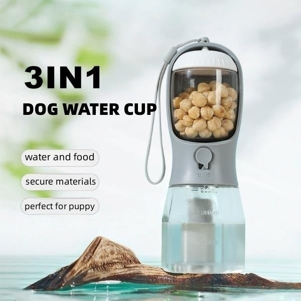 Dog Water Cup Drinking Food Garbage Bag Three-in-one Portable Small Multi-functional Pet Cups Pets Supplies by Ricaloux