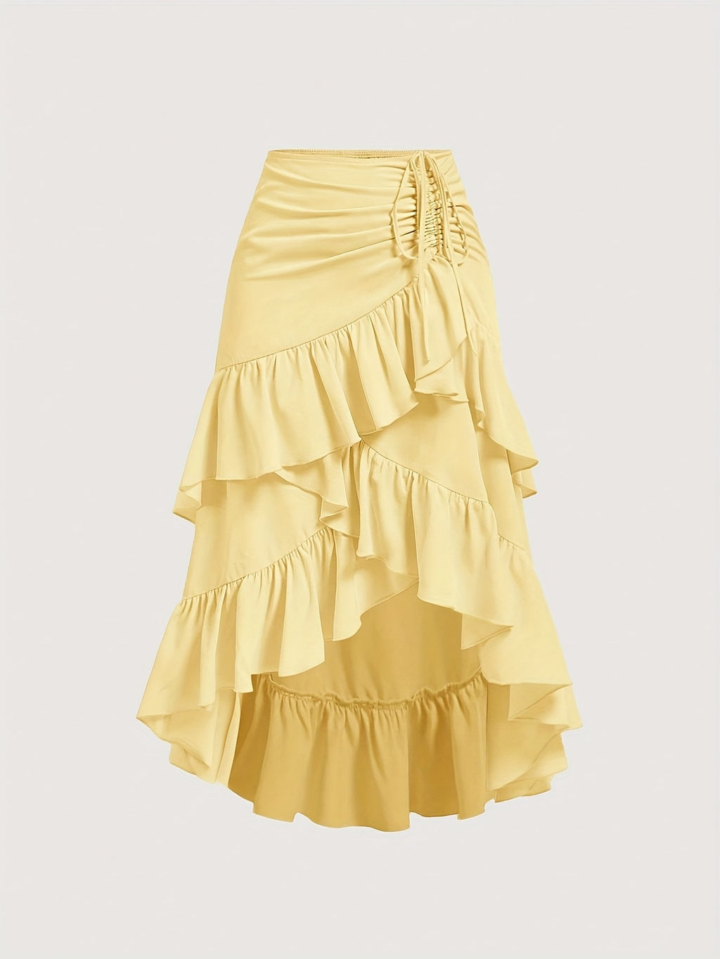 Sweet High-waisted Slimming Ruffled Hem Skirt For Women - RICALOUX