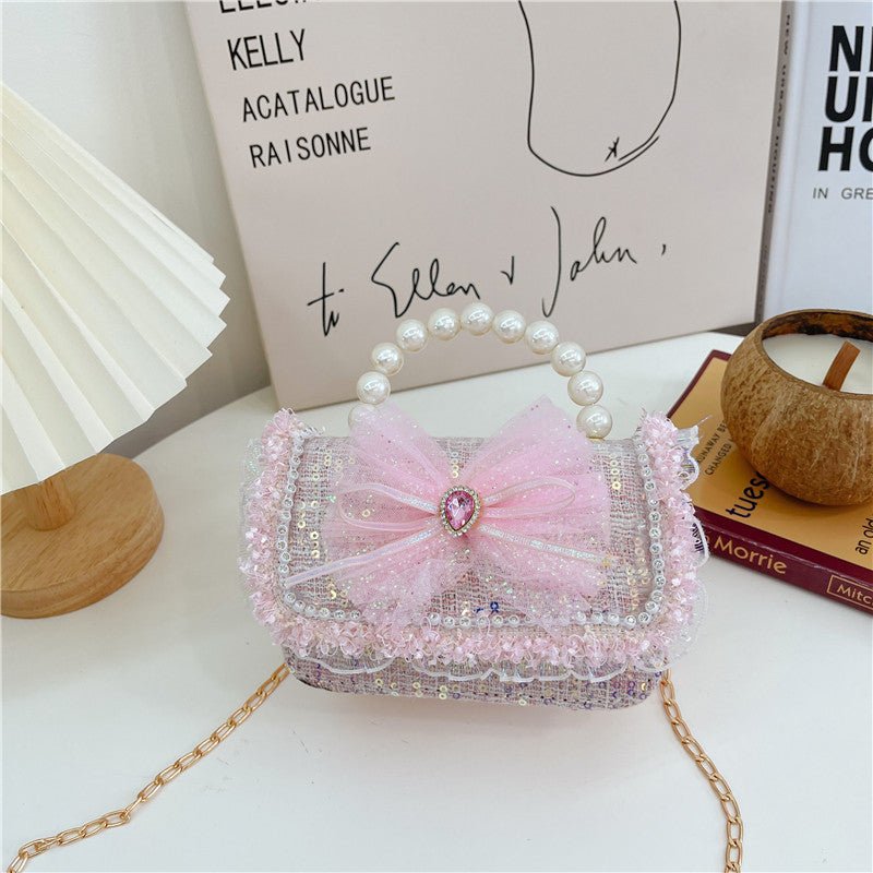 Childrens Bag Summer Fashion Crossbody Bag, Girls Pearl-handled Tote - RICALOUX