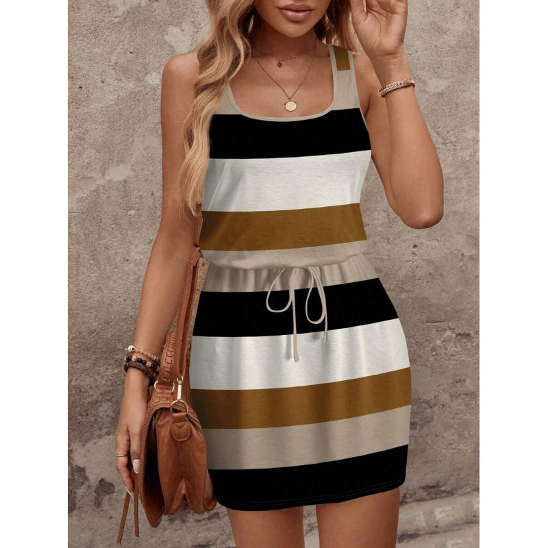 Ethnic Bohemian Crew-Neck Sleeveless Dress For Women by Ricaloux