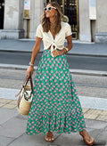 Printed Beach Casual Pleated Maxi Skirt – Premium 0 | RICALOUX
