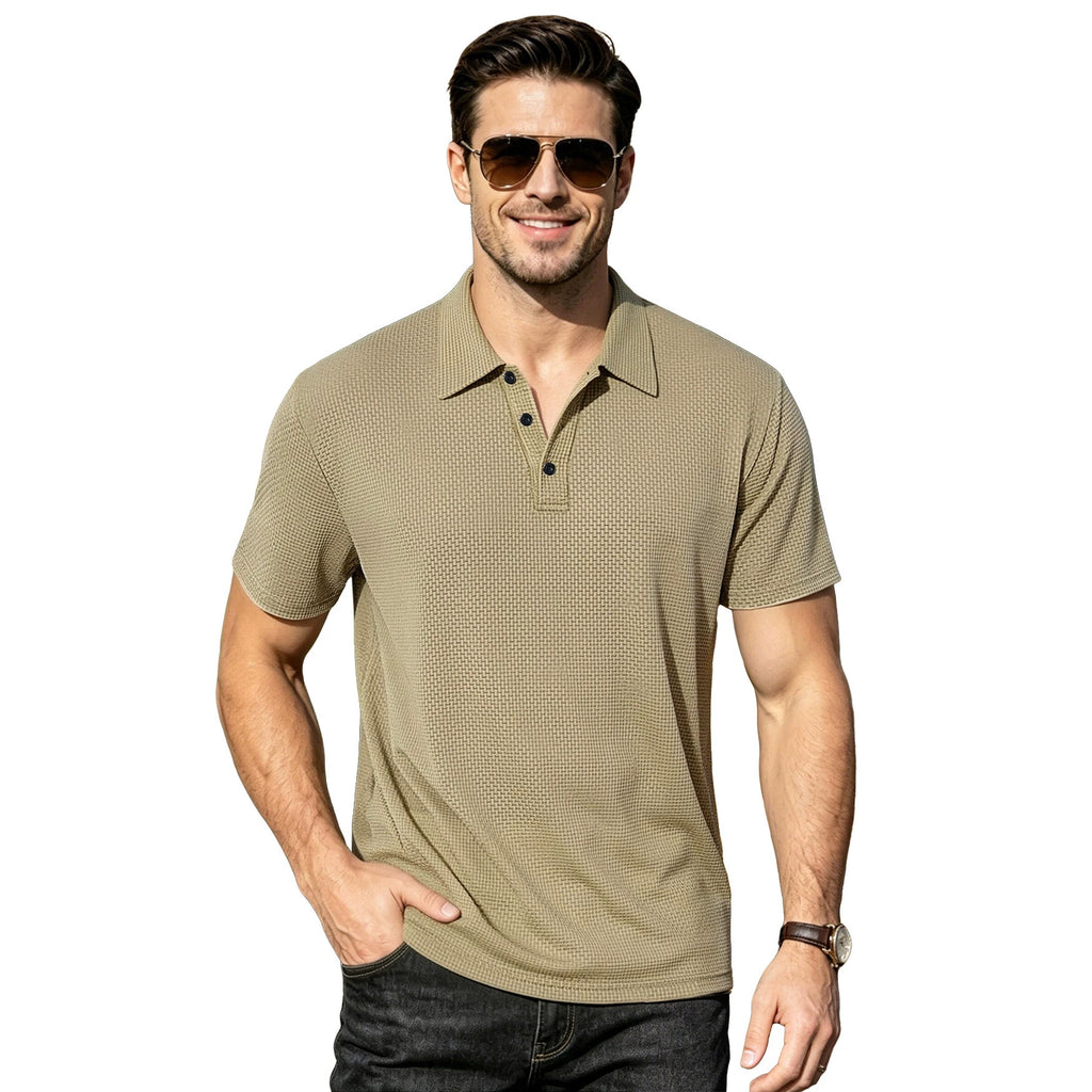 Ice-silk Short-sleeve Mens Lapel Large-size Polo Shirt by Ricaloux