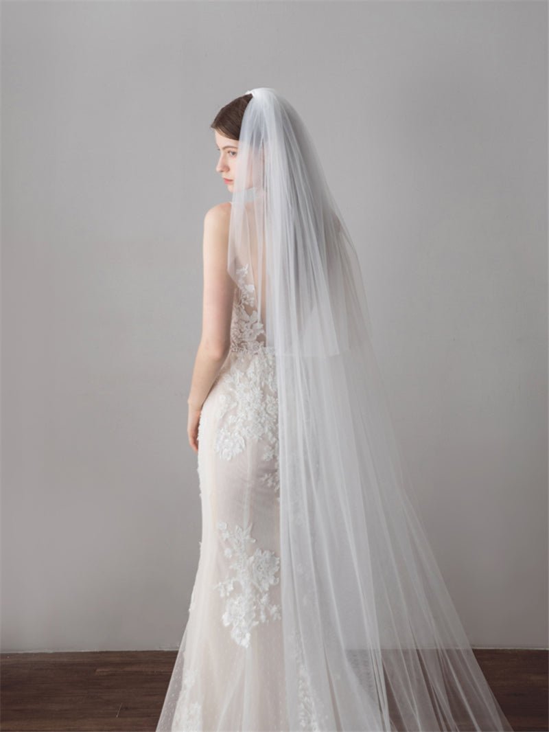 Extra Long Double Veil Wedding Dresses Hair Accessories - RICALOUX