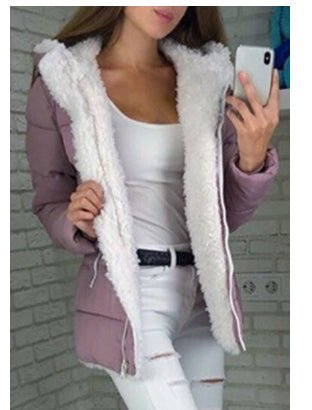 Fleece-lined Cardigan Hooded Coat Cotton-padded Jacket - RICALOUX