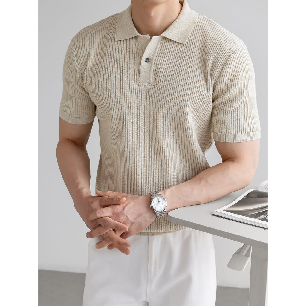 Men's Polo Knitted Short-Sleeve T-Shirt by Ricaloux