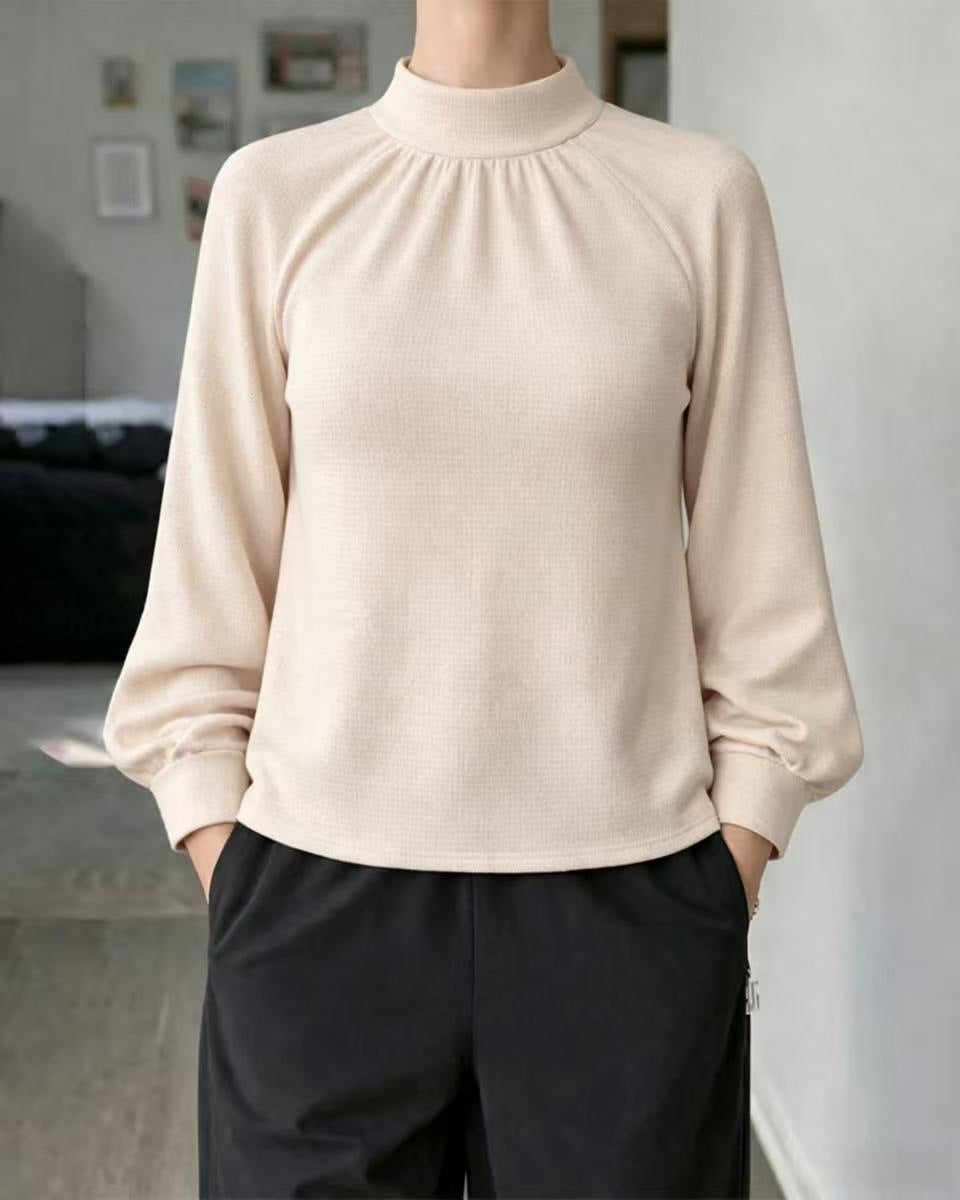 Springautumn Knitted Long-sleeve Casual Raglan-sleeve Turtleneck Lace-trimmed Sweater Bottoming Shirt – Premium 0 | RICALOUX