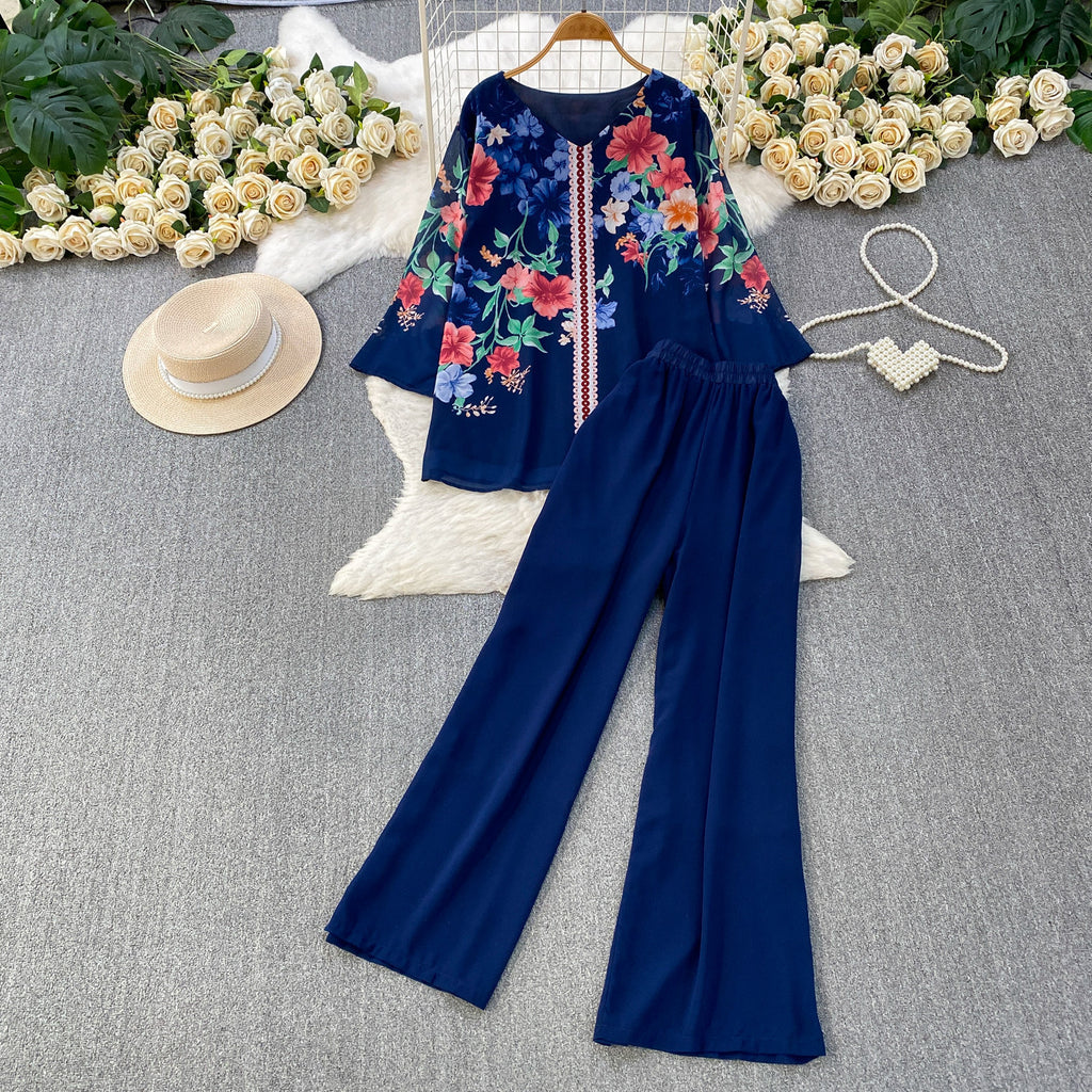 Skin-friendly Breathable Long-sleeve Top And Casual Long Pants Set by Ricaloux