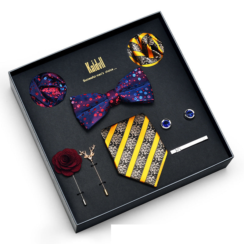 Eight Piece Tie Square Bow Tie Brooch by Ricaloux