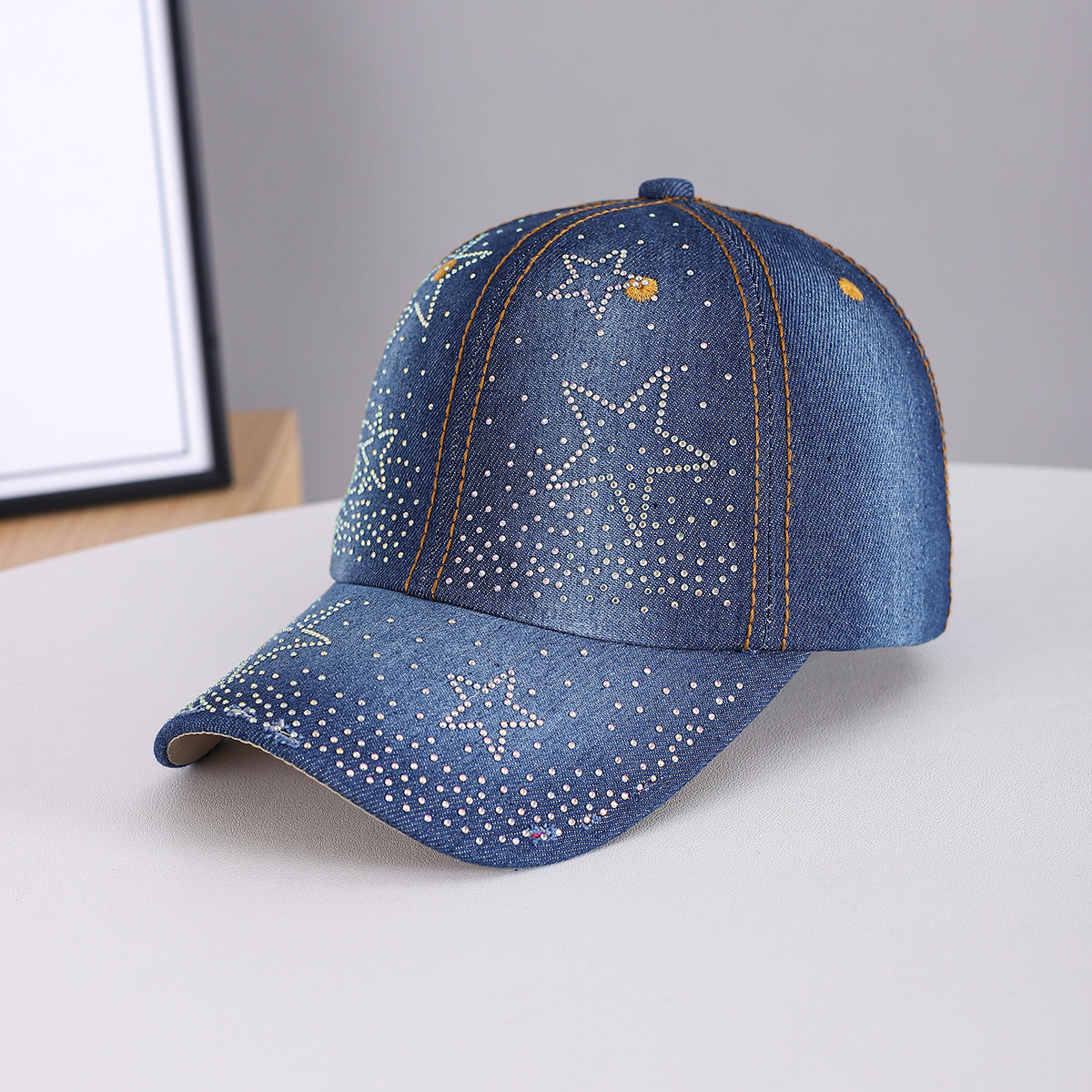 Spring And Summer Style Of Glittering Star-pattern Gradient Full-diamond Brimmed Water-washed Street Cool Baseball Cap, Suitable For Daily Commuting And Outings. – Premium 4 | RICALOUX