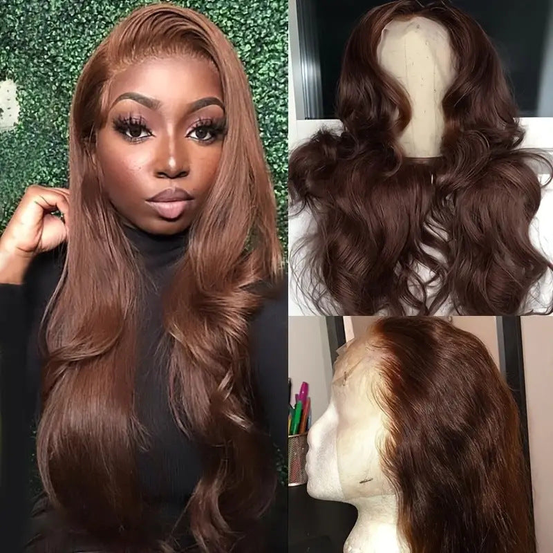 Brown Big Wave Fake Long Curly Wig Head Cover by Ricaloux