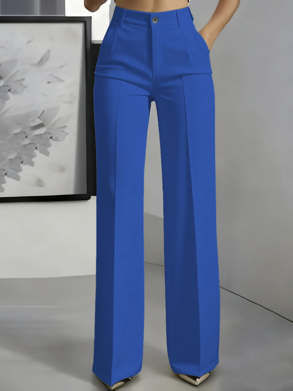High-waisted Draping Straight-leg Minimalist Suit Trousers by Ricaloux