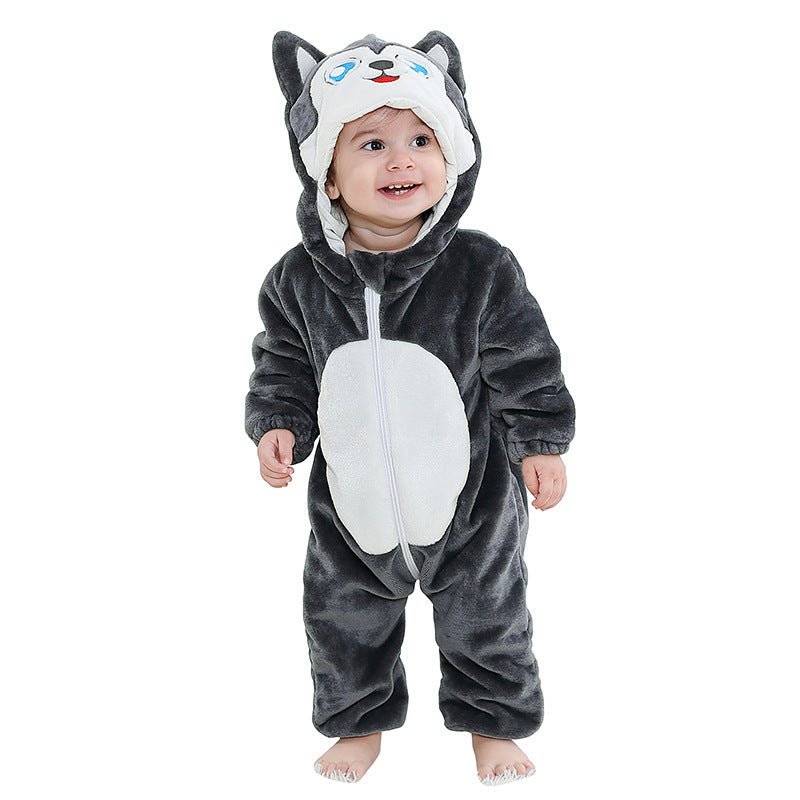 Clothes For Babies Autumn 3-year-old Baby Animal Jumpsuit Flannel Romper European And American Children's Wear - RICALOUX