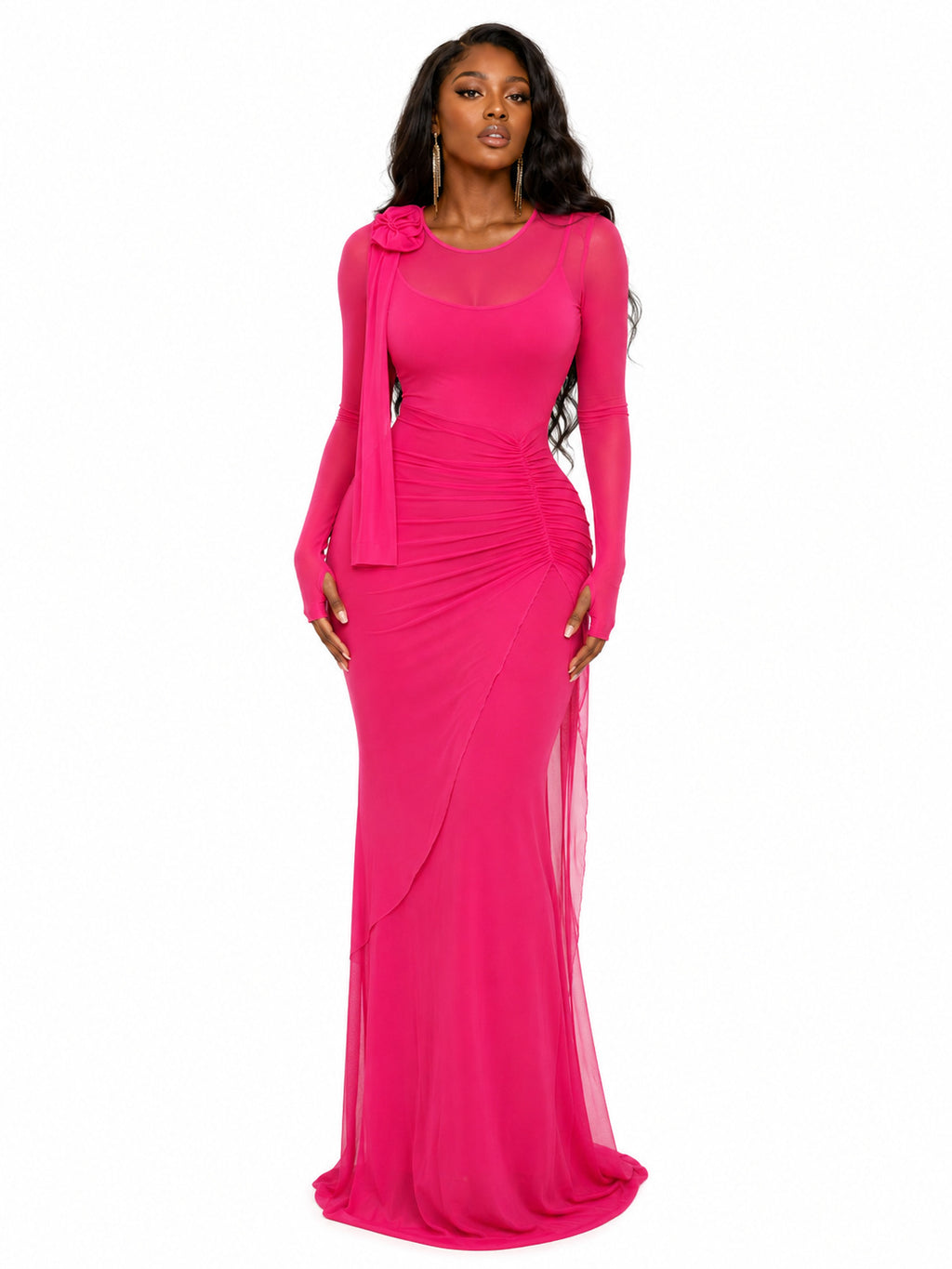 Sheer Mesh Slimming Dress by Ricaloux