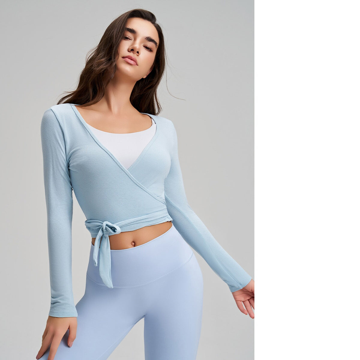 Stylish One-Piece Long-Sleeve Yoga Top With Tie Strap, High-End Outdoor Activewear With Four-Way Stretch For Sports, Dance And Fitness – Premium 4 | RICALOUX