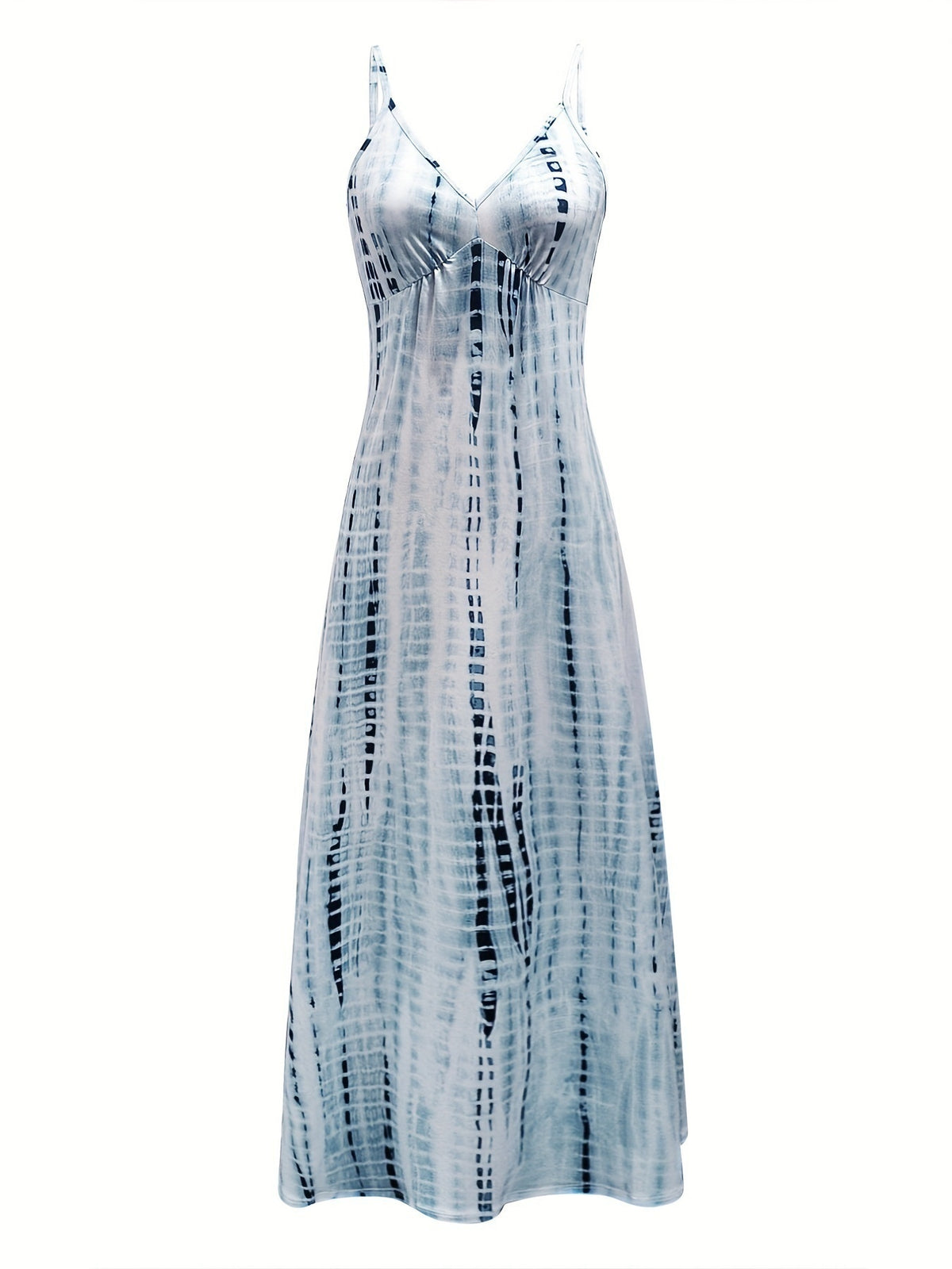 Womens Fashionable Strap-printed V-neck Swing Dress – Premium 0 | RICALOUX