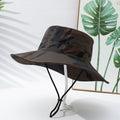 Men's And Women's Identical Color-matched Printed Wide-brimmed Collapsible And Portable Windproof Rope Outdoor Functional Style Fisherman Hat Suitable For Hiking, Fishing And Beach Activities. by Ricaloux