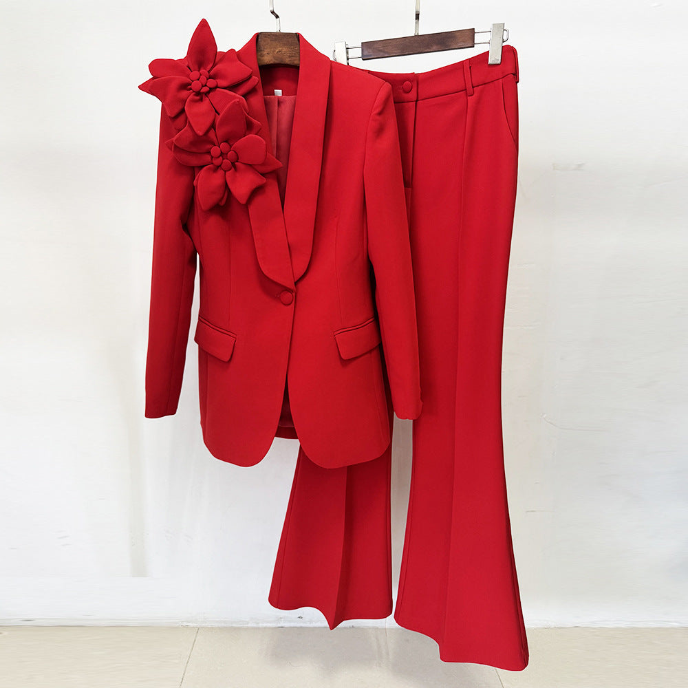 Women's Solid Color Flower Loose Suit Set – Premium 0 | RICALOUX