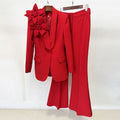 Women's Solid Color Flower Loose Suit Set – Premium 0 | RICALOUX