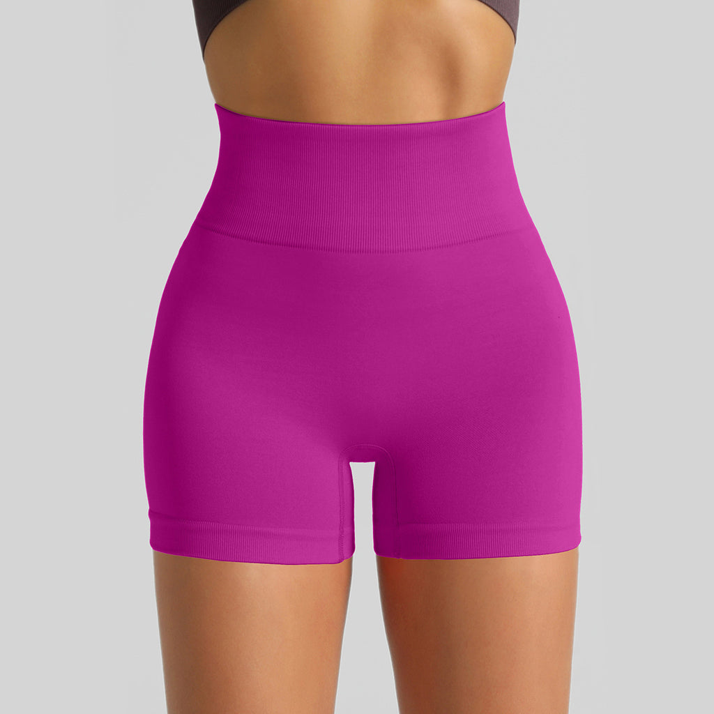 Women's Seamless Knit Yoga Shorts, High Waist Lifting Scrunch Butt Tight Workout Running Sports Shorts – Premium 4 | RICALOUX