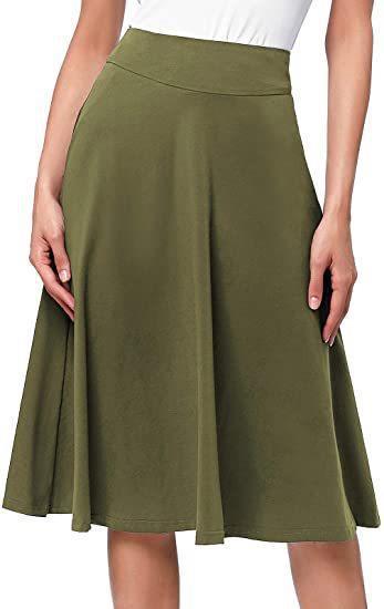 Womens Summer Flared Elastic Mid-Length Skirt by Ricaloux