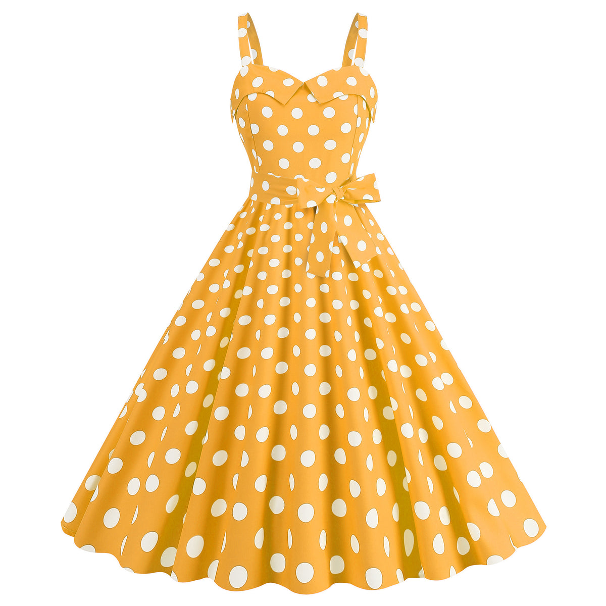 Polka-dot Print Vintage Swing Dress by Ricaloux