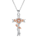 Cross Rose Jewelry Gift Necklace For Women by Ricaloux