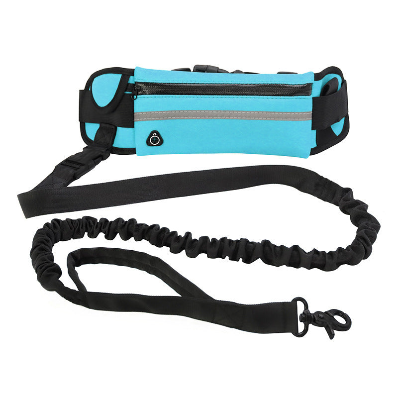 Hands Free Dog Leash Pet Walking And Training Belt With Shock Absorbing Bungee Leash For Up To 180lbs Large Dogs Phone Pocket And Water Bottle Holder by Ricaloux