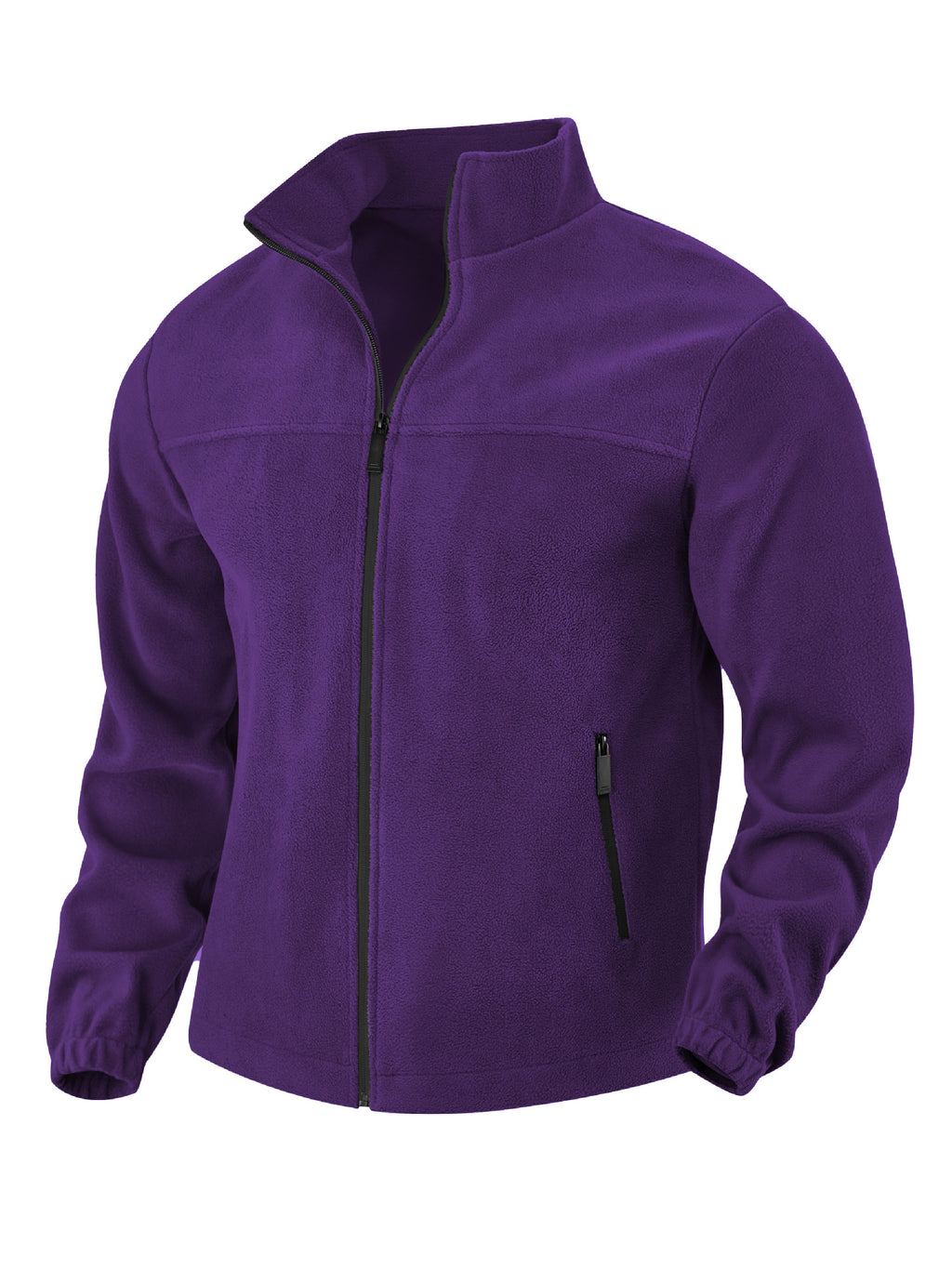 Men's Polar Fleece Jacket Outdoor Zipped Stand Collar Coat - RICALOUX