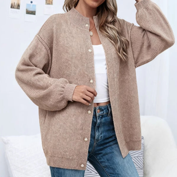 Womens Crew-Neck Casual Loose-Fit Thick Sweater by Ricaloux